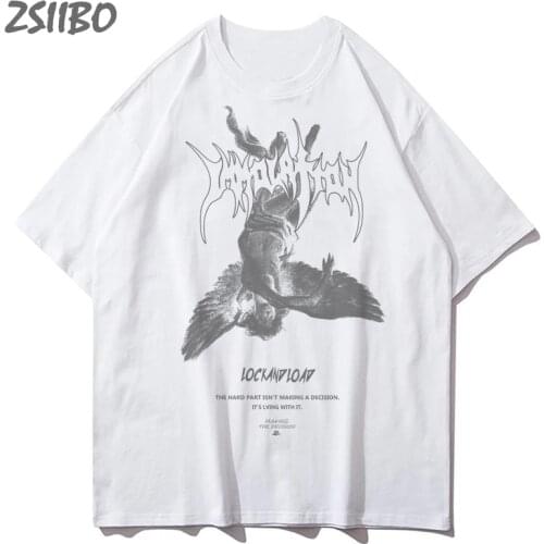 Harajuku Oversize Mens/Women T-shirt Unisex Hip Hop Art Fallen Angel Funny Print Summer Casual Tshirt Streetwear T Shirt Tops