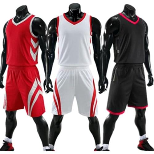 ZMSM Kids Adults Basketball Jersey Set V-neck Basketball Uniform Training Vest Double Pocket Shorts Quick Dry Sportswear JY819