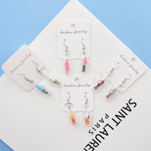 Creative Capsule City Beauty Drop Earrings For Women Girls Handmade Funny Personality Simple Fashion Dangle Earrings Jewelry