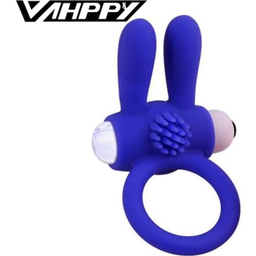 Rabbit vibrating sex cockring for men cock cage anneau penis ring cock rings silicon Male chastity belt sex toys anillo vibrador