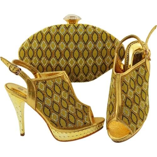 2020 Hot Selling Italian Design Women High Quality African Wedding Shoes Nigerian Matching Shoes and Bag Sets in Purple Color