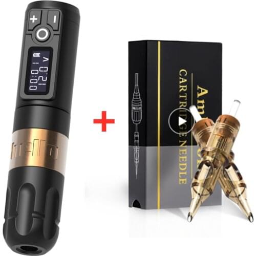 2021 New Wireless Tattoo Machine Pen Brush Coreless Motor Strong Quiet Fast Charging Battery Boutique Cartridge Needle
