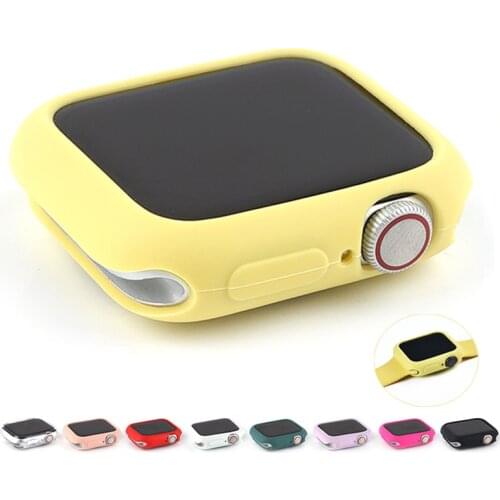 Candy Soft Silicone Watch Case For Apple Watch series se 6 5 4 3 2 1 44mm 40mm iWatch6 Bumper Screen Protector Covers 42mm 38mm