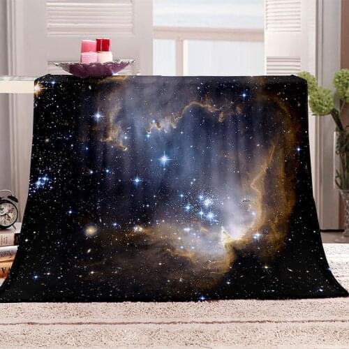 Baby Adult Soft Cosmic Black Hole Printed Flannel Blanket Comfortable Breathable Material Suitable for Sofa Bedroom Bed