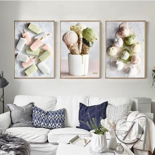 5D Diy diamond color ice cream Cross stitch pattern set with diamond embroidery and diamond inlay