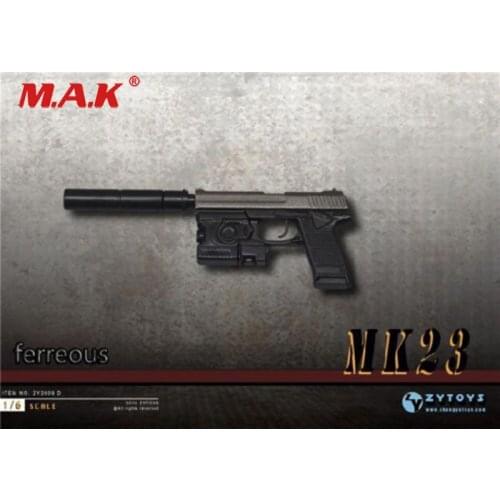 NEW 1:6 scale ZY2009D MK23 SOCOM pistol weapon gun model 1/6 miniature toy for 12" figure accessory