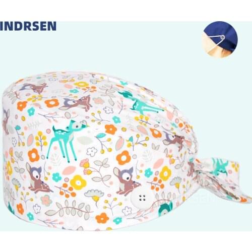 Wholesale Adjustable Scrub Cap Doctors Cap Cotton Uniform Accessories Clinic Dental Lab Surgicals Caps Nurse Hat