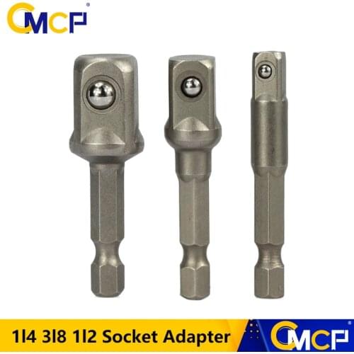 CMCP Socket Adapter Hex Shank 1/4" 3/8" 1/2" Extension Drill Bits Bar Hex Bit Set Extension Rod Power Tool Accessories