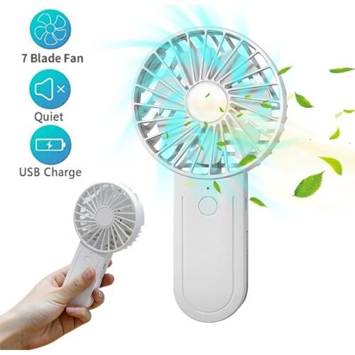Handheld USB Rechargeable Fan Summer Cooling Portable Fan Adjustable 3 Speed Hanging Fan For Travel Office Home 508#2