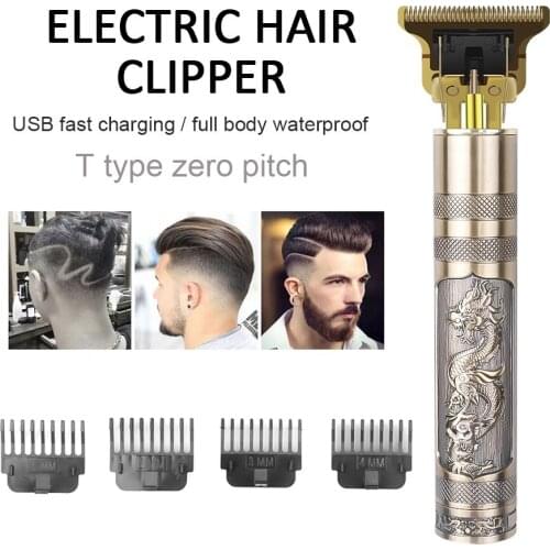Professional Barber Hair Clipper Rechargeable Electric T-Outliner Cutting Machine Beard Trimmer Shaver Cordless Corded