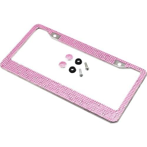 License Plate Frame Crystal Waterproof Stainless Steel License Plate Frame For Auto Truck Vehicles