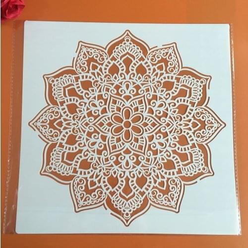 30 * 30cm size diy craft mandala mold for painting stencils stamped photo album embossed paper card on wood,fabric wall stencil
