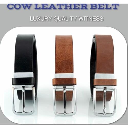 First layer cowhide leather belt for men, leather single needle buckle belt for men, pure product, casual and versatile