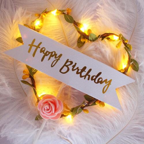 Love Garland Lights Cake Toppers Cake Decoration Creative Dessert Table Love Dress Up Cake Topper Propose Marriage