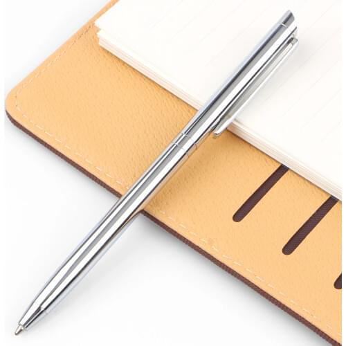 1 Pcs Hot Sale Papelaria 1pcs/lot Rotating Metal Ballpoint Pen Stainless Steel Ball Bar Oil Commercial Stationery