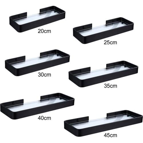 Bathroom Shelf Glass Basket Storage Rack Floating Wall Mounted