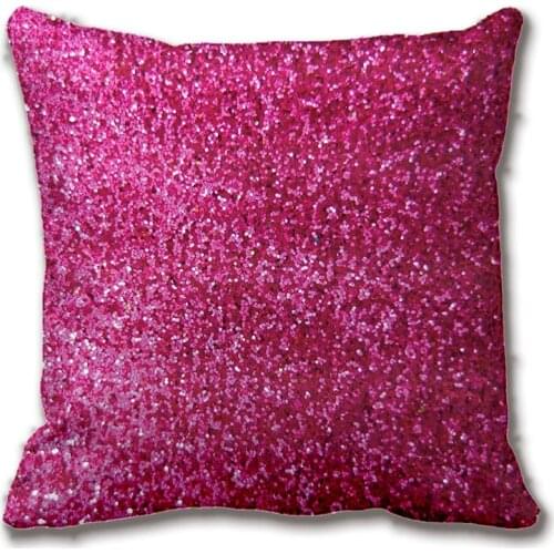 Hot Pink Faux Glitter Throw Pillow Case Decorative Cushion Cover Pillowcase Customize Gift High-Quility By Lvsure For Sofa Seat