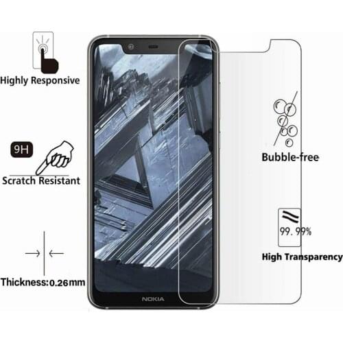 For Tempered Glass Nokia 5.1 Plus Screen Protector Nokia X5 Glass Clear Toughened Protective Film For Nokia X5 9H