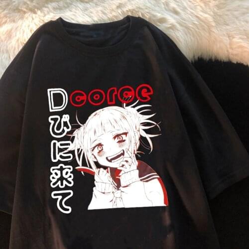 Goth Anime Tshirt Tee Aesthetic Women T-shirt Punk Grunge Streetwear Ladies Gothic Top Manga T Shirt Harajuku Clothes Y2k Female