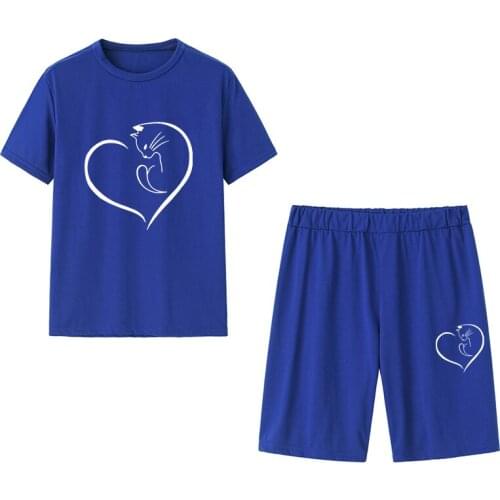 Women Sets Summer Tracksuits T shirt + Pant Fashion Casual Outfits Fitness Printing Short Sleeve Sportswear Loose Shorts