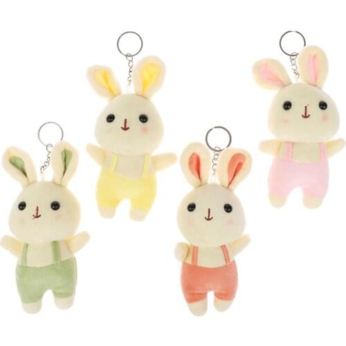 1pc 12cm Lovely Rabbit Plush Toys Soft Stuffed Animals Mini Bunny Bag Pendant Plush Dolls Key Chain for Children Girls Gifts