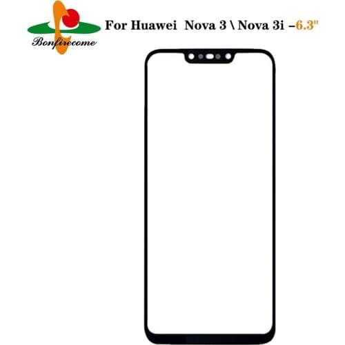10Pcs\lot Outer Screen For Huawei Nova 3 PAR-LX1 PAR-LX9 \Nova 3i INE-LX2 Front Touch screen Panel LCD Display outer Glass Lens