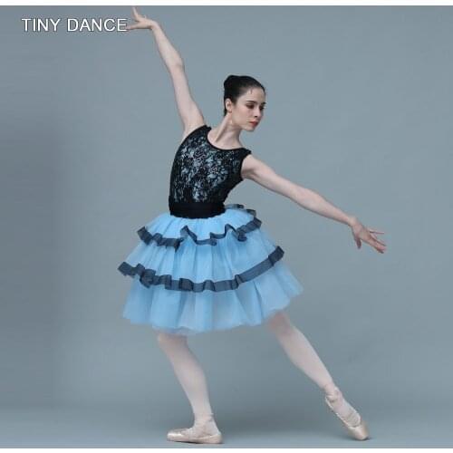 3 Tiered Romantic Ballet Tutu for Girls and Women Stage Performance Costume Ballerina Tutus Lace Leotard Dress 11 Sizes 20124