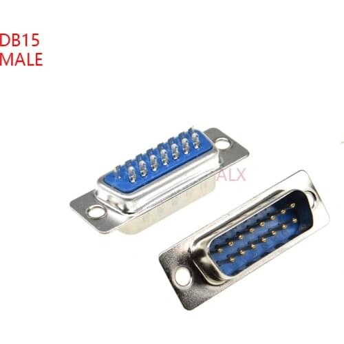 5PCS DB15 MALE PCB Mount serial port CONNECTOR Solder Type D-Sub CONNECTORS 15pin plug 15p Adapter FOR PCB