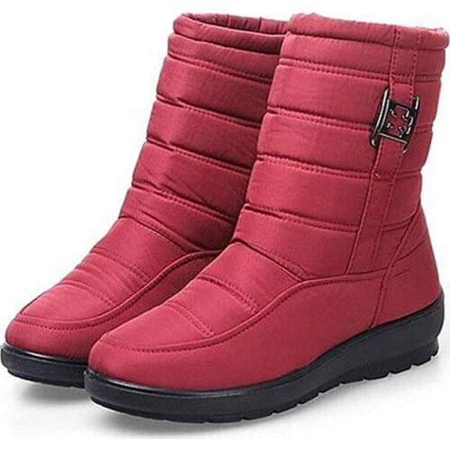Women Snow Ankle Boots Female Zipper Down Winter Boots Anti Skid Waterproof Flexible Plush Insole