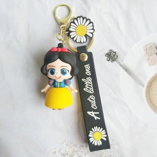 Disney Frozen Doll Figures Toys Princesses Snow White Hua Mermaid Rapunzel Bella Daisy PVC Keychain