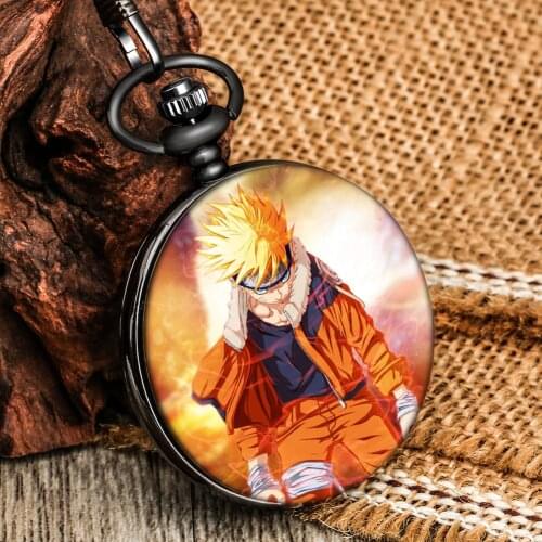 High Quality Clocks Famous Cartoon Cool Fighting Ninja Pocket Watches Men Women Pendant Necklace Chain Anime Watch Mans Love