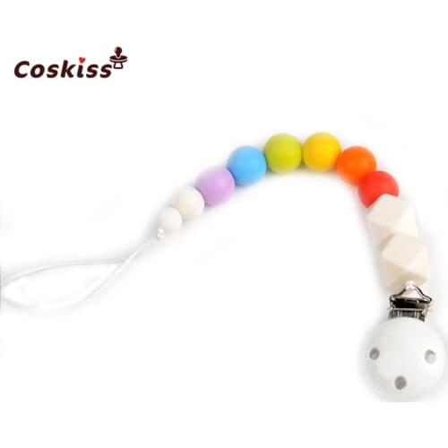 Baby Teether Silicone Teether Beads Mental Pacifier Clip Toodler Food Grade Baby Silicone Beads Eco-Friendly Baby Teething Toy