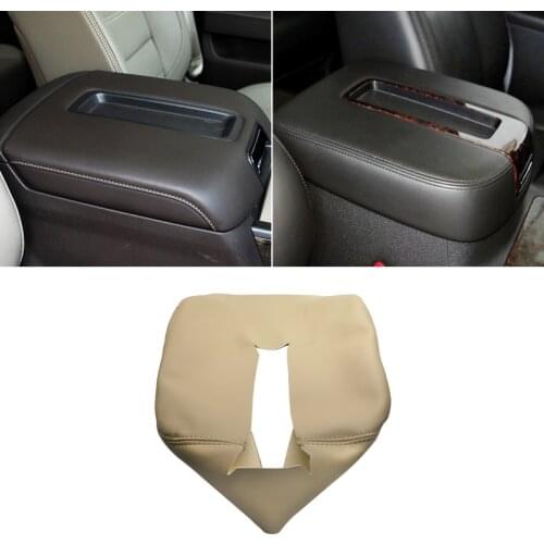 For Chevy Tahoe Suburban GMC Sierra SLT SLE 2007 - 2013 Microfiber Leather Car Center Console Lid Armrest Box Cover Trim Beige