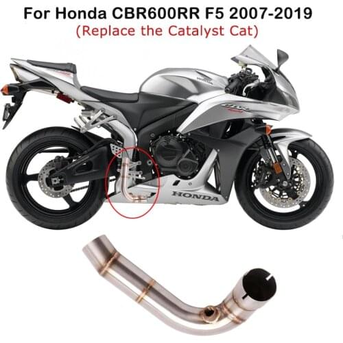 For Honda CBR600RR F5 2007-2019 Motorcycle Middle Link Pipe Delete Replace Catalyst Cat Stainless Steel
