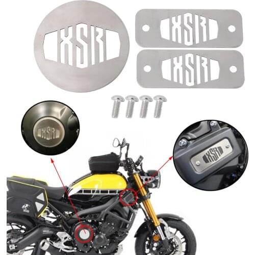 For Yamaha XSR900 XSR 900 Stainless Steel Fuse Box Plates Powder Coated Clutch Cover Top Ornamental Mouldings Black Silver