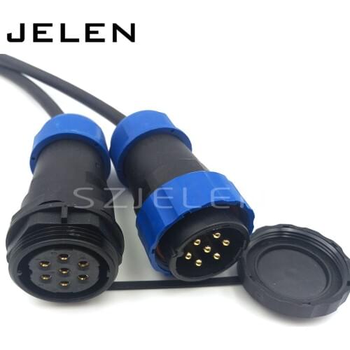 SD28TP-ZM, waterproof connector 7 pin ,IP67, 7pin in line connectors, Outdoor power cable connector, rated current 25A
