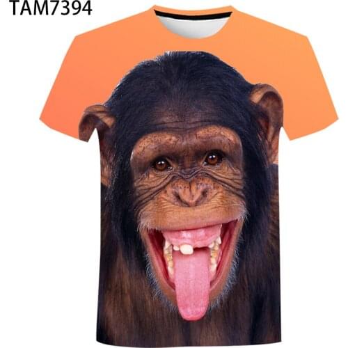 T-shirts 3d Men Women 2020 Summer Printed Animal Monkey T-shirt Short Sleeve Funny Design Casual Tops Tees Graphic T-shirt