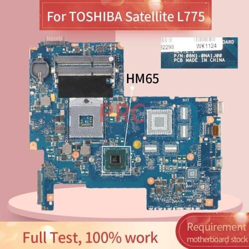 H000032290 For TOSHIBA Satellite L775 L770 Laptop motherboard 08N1-0NA1Q00 HM65 DDR3 Notebook Mainboard