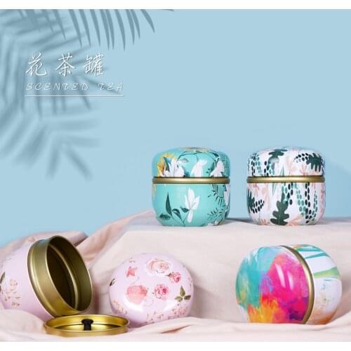 Tea Containers Candle Cans Candy Snacks Small Round Mini Portable Tin Cans Packaging Travel coffee storage pu'er tea jar sugar