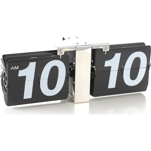 Creative Metal Flip Clock Automatic Cool Table Watch Bedroom Stainless Steel Desk Clocks Office Table Accessories Klok Gift