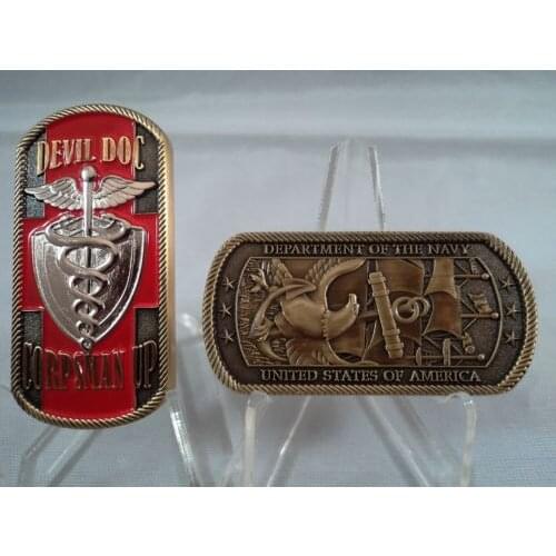 Hot sales USMC Challenge Coin Marine USN Navy Doctor Corps Dog Military High quality Custom coins FH810205