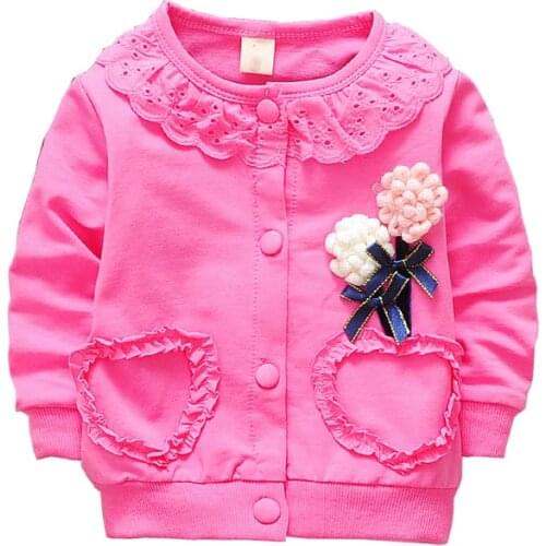 Baby girls bow sweet Sweatshirts infant cotton Jackets spinrg autumn childrens clothing kid clothes baby girl clothes kids