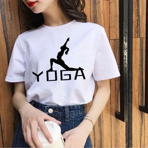Fashion T Shirt Women Tshirt New yoga Printed Tshirt Graphic Tee Cute Women T-shirt Female Tee Shirt 90s Girls Tee Tshirt
