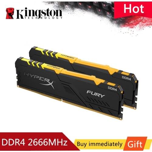 Kingston DDR4 RGB Memory 2666MHz 3200MHz HyperX FURY DDR4 CL15 1.2V DIMM 8GB 16GB Memoria Ram for Desktop