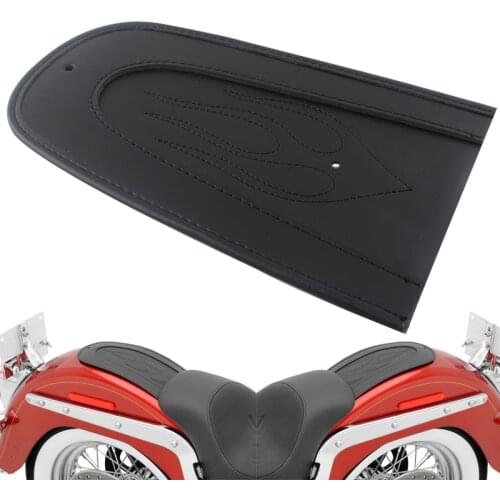 Motorcycle Black Leather Flame Rear Fender Bib Cover Cushion For Harley Sportster XL Iron 883 1200 Roadster 2004-Up