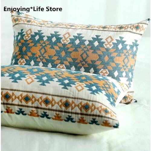 New Japanese Style Pure Cotton 3-layer Gauze Button Pillowcase Thickened Pillowcase Bedroom Home Pillowcase