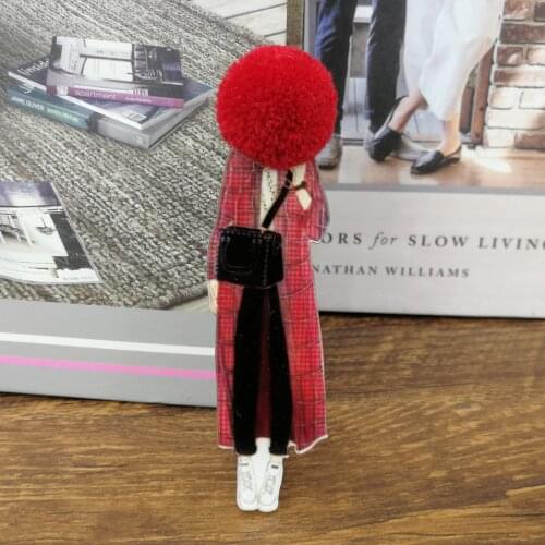 New Cute Badges Pin Brooch T-Shirt Bag Pins DIY Sweater Coat Jewelry Accessories Brooch Arcylic Pins for Woman Wool Ball Badges