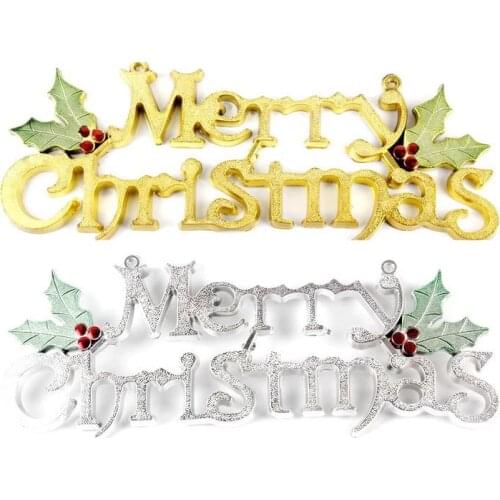 Merry Christmas Plaque Sign Home Shop Dooration Wall Decorative Hot XMAS Tree Pendant Drop Ornament 15cm to 60cm gold silver