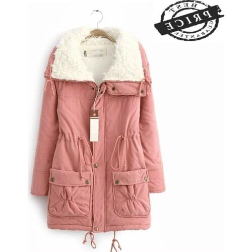 Parka 2021 Winter Jacket Women Sweet Long Coat Plus Cotton Jacket Female Padded Jackets Top Parkas Casaco Feminino LWL62a