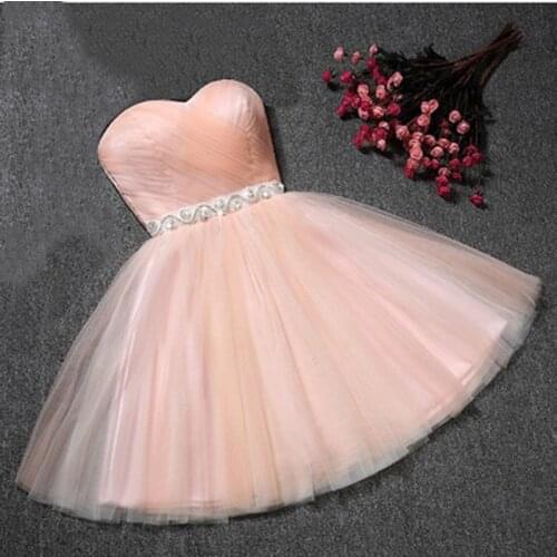 Strapless Bridesmaid Dress For Girls Plus Size Short Party Dresses 2020 Women Bling Bling Diamond Belt Vestido Madrinha